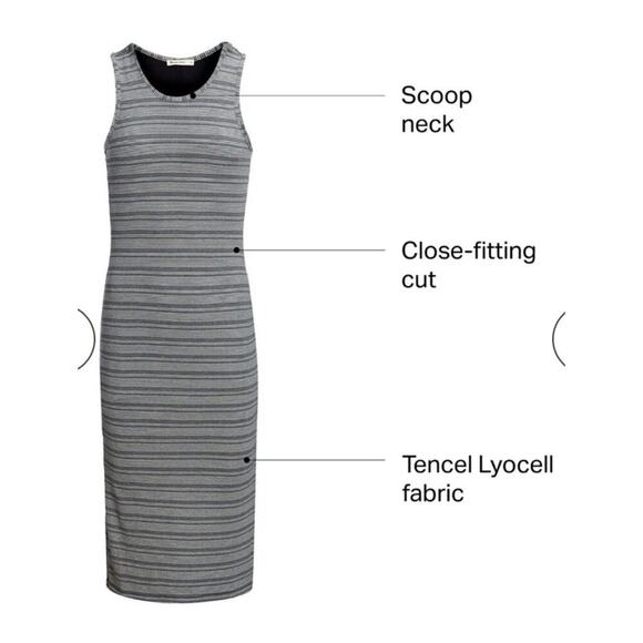 Marine Layer Women’s Lexi Rib Black Cream Striped Racerback Tank Dress sz S - Picture 3 of 8